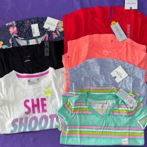 Lot of 7 Girls Shirts Size 7/8 NWT